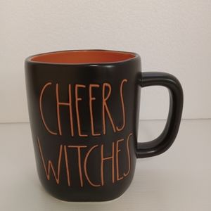 Rae Dunn Halloween Mug “CHEERS WITCHES” Black Orange.